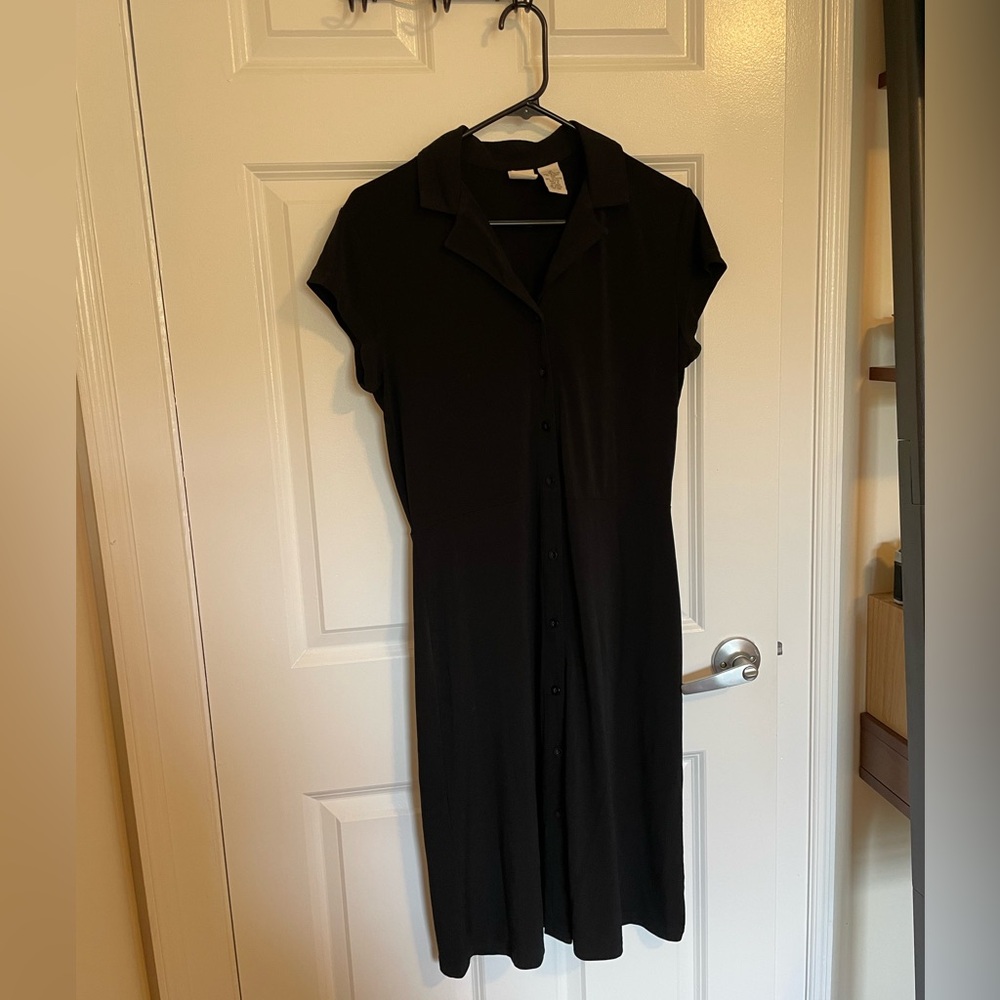Merona Comfy Black Button-Down Dress